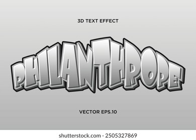 "Philanthrope" creative 3d text effect design