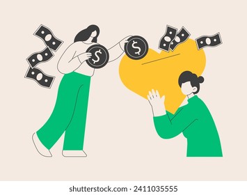 Philanthropy abstract concept vector illustration. Private initiative, generosity, donation fund, monetary gift, financial support, solving public problem, social philanthropy abstract metaphor.