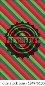 Philanthropy christmas badge background.