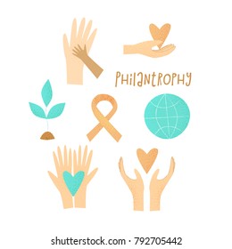 Philanthropy design, vector donation concept, charity illustration.