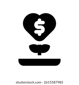 philanthropy glyph icon. Strong and solid vector icon for websites, mobile interfaces, presentations, and visual branding. High quality and easy to edit.