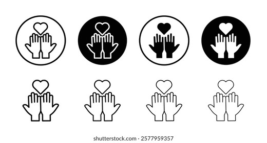 Philanthropy icon black and white vector sign