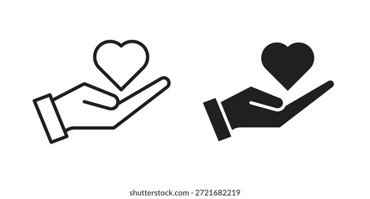 Icono de filantropía plano y delgado paquete de Vector de carrera. Conjunto de iconos editables