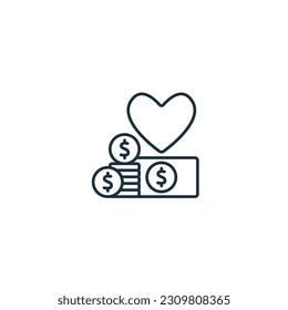 Philanthropy icon. Monochrome simple sign from donation collection. Philanthropy icon for logo, templates, web design and infographics.