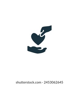 Philanthropy icon. Monochrome simple Social Responsibility icon for templates, web design and infographics