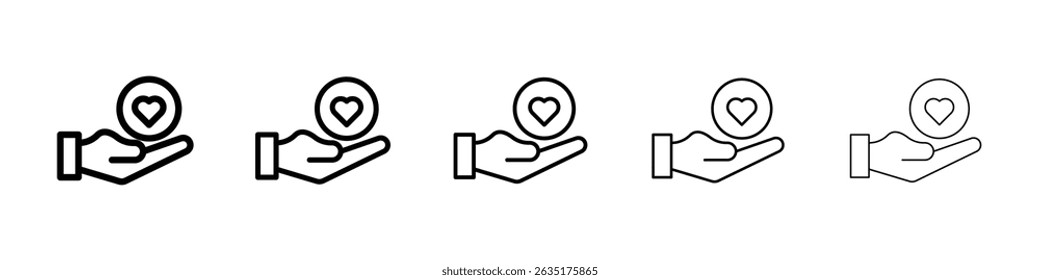 Icono de filantropía Símbolo plano de línea delgada simple