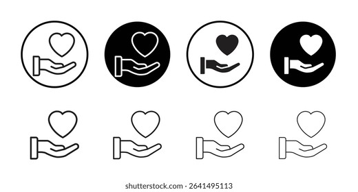 Philanthropy icon Thin line illustration set vector