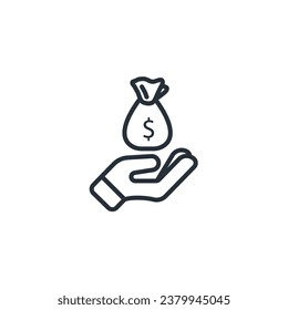 philanthropy icon. vector.Editable stroke.linear style sign for use web design,logo.Symbol illustration.
