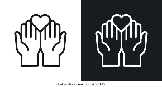 Philanthropy icons. vector set in black colors