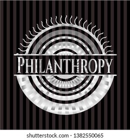 Philanthropy silvery emblem. Vector Illustration. Mosaic.