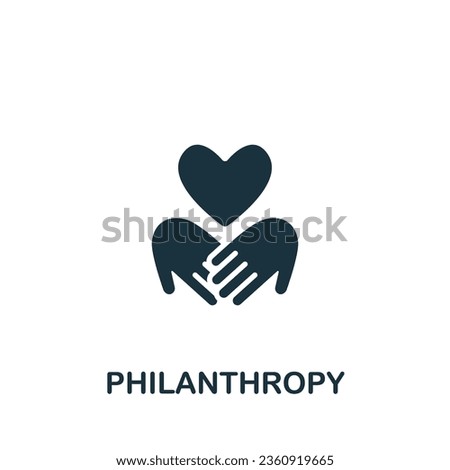 Philantropy icon. Monochrome simple sign from charity and non-profit collection. Philantropy icon for logo, templates, web design and infographics.