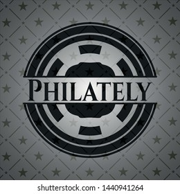 Philately black emblem. Vintage. Vector Illustration. Detailed.