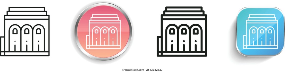 philharmonic icon. Thin Linear, Regular and Button Style Design Isolated On White Background