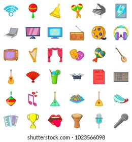 Philharmonic society icons set. Cartoon set of 36 philharmonic society vector icons for web isolated on white background