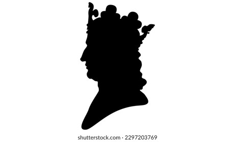 Philip II of France silhouette, high quality vector