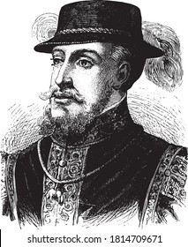 Philip II of Spain, Vintage engraving. From Popular France, 1869.