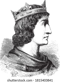 Philip IV of France, Vintage engraving. From Popular France, 1869.