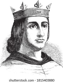 Philip VI of France, Vintage engraving. From Popular France, 1869.