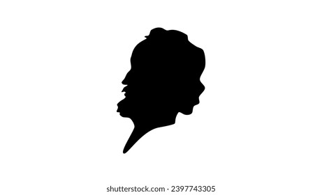 Philipp Melanchthon, black isolated silhouette