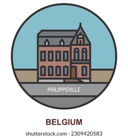 Philippeville. Städte in Belgien. Flaches Wahrzeichen
