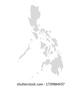 Mapa de vectores de área de Filipinas. Mapa de fondo gris filipino