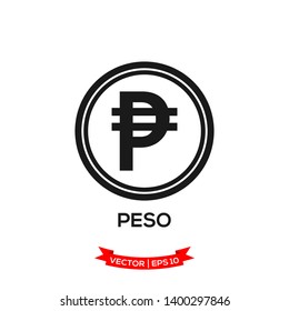 PHILIPPINE banking currency symbol, peso vector icon 