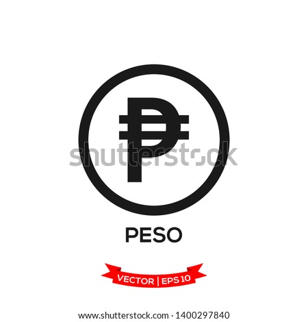 PHILIPPINE banking currency symbol, peso vector icon 