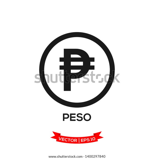 PHILIPPINE\
banking currency symbol, peso vector icon\
