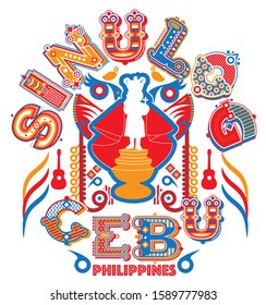 Philippine Cebu Sinulog Festival Typography