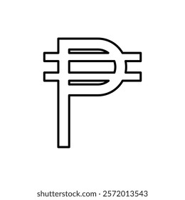 Philippine currency icon in liner stroke style