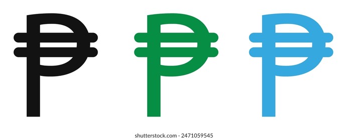 Philippine currency icon mark in filled style