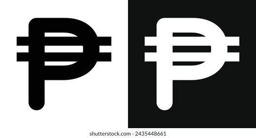 Philippine Currency Icon Set. Vector Illustration