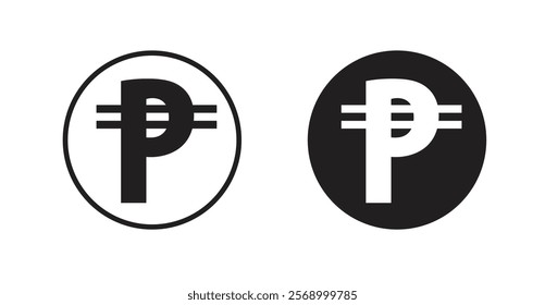 Philippine currency icon set vector graphics designs