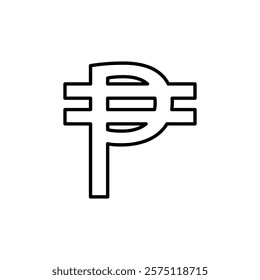 philippine currency icon Simple outline illustration