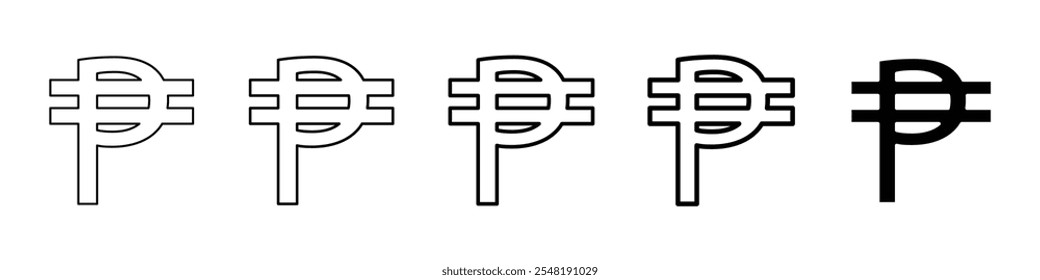 philippine currency icon Simple thin line logo set