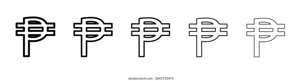 philippine currency icon simple vector outline logo