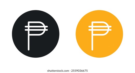 Philippine currency icons in black and colored version