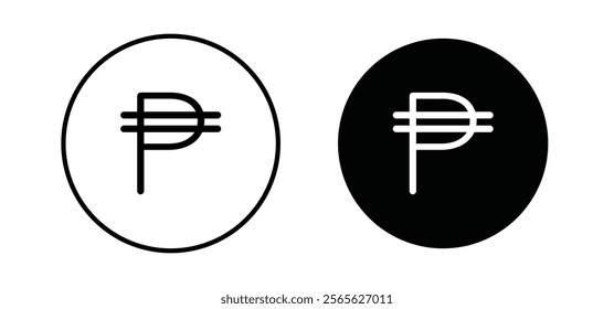 Philippine currency icons in black and white colors