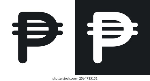 Philippine currency icons in flat syle