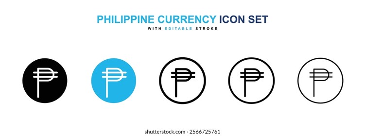 Philippine currency icons vector collection pack.