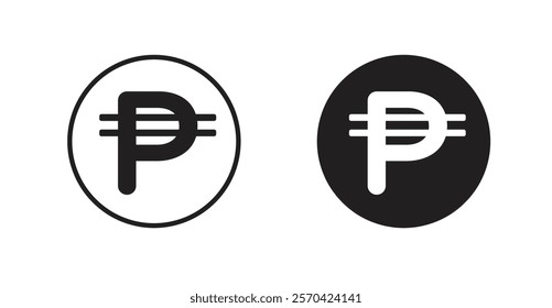 Philippine currency vector web icons set