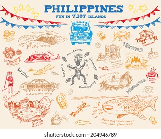 Philippine doodle sketch concept collection 2. Editable Clip Art. Vector eps10