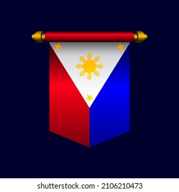 Philippine flag banner vector illustration, curtain design element