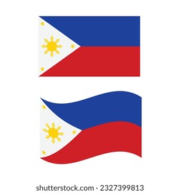 Philippine Flag Icon Vector Design.