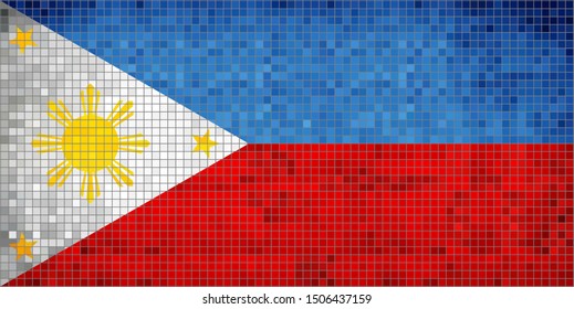 Philippine Flag Illustration Abstract Mosaic Philippines Stock Vector ...