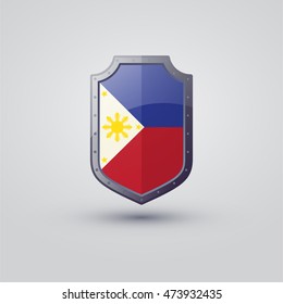 Philippine Flag on a shield