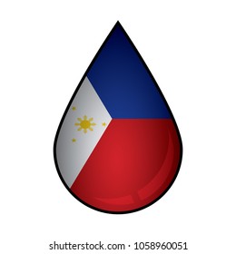 The Philippine flag painted on 3D water drop