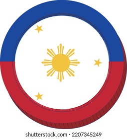 Philippinische Flagge, handgezeichnet, philippinischer Peso, handgezeichnet