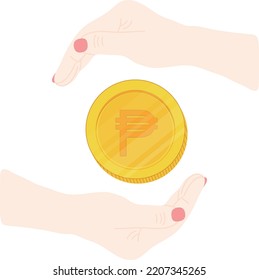 Philippine flag vector hand drawn,philippine peso vector hand drawn