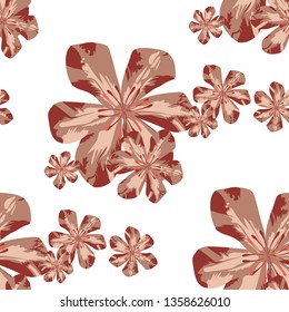Philippine Flowers. Big Texture in Fresh Colors. Seamless Pattern with Australian Jungle. Modern Background for Fabric, Curtain, Shirt. Vector Seamless Pattern with Philippine Flowers